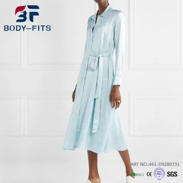 Abito camicia maxi con cintura